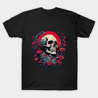 Grim and Grit: Vintage Grunge Skull Graphic Tee T-Shirt